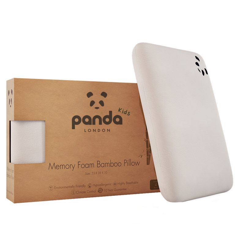 Panda Kids Memory Foam Bamboo Pillow 4+ Years Isolated