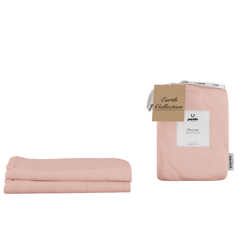 Panda London 100 Bamboo French Linen Pillowcases in Pink