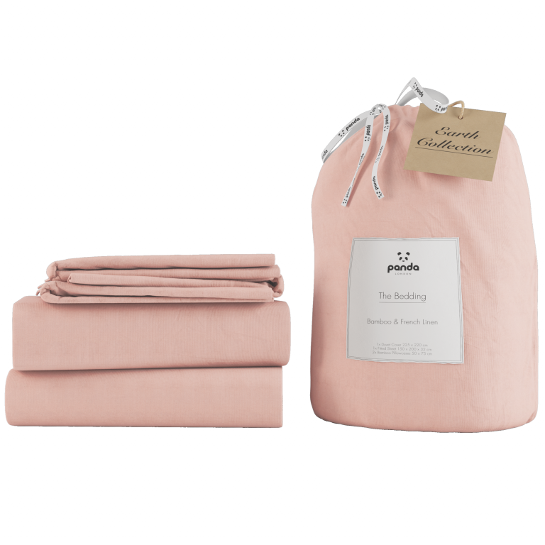 Panda London 100 Bamboo French Linen Bedding in Pink